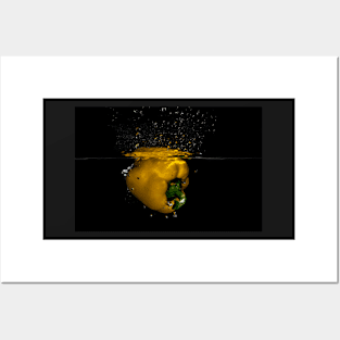 Yellow Pepper Splash Posters and Art